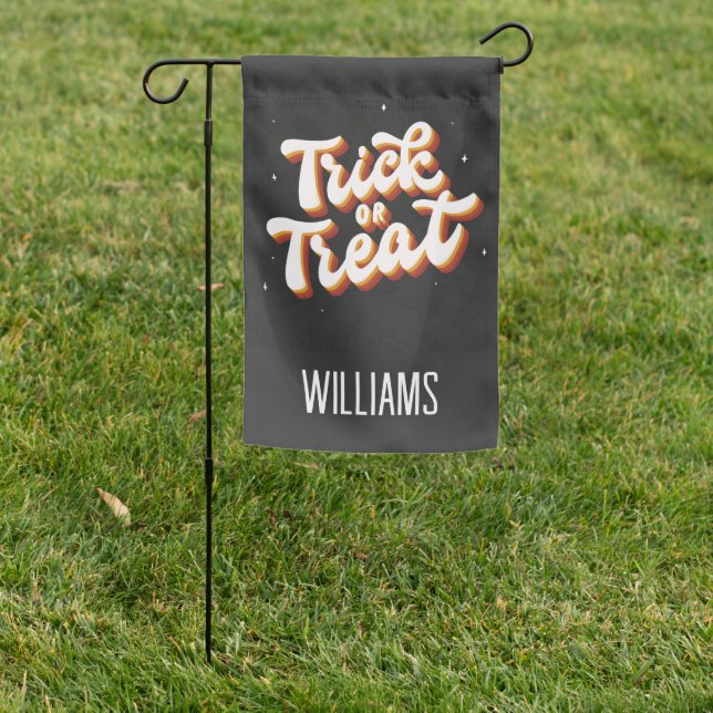 Retro Trick or Treat Garden Flag (In SItu)