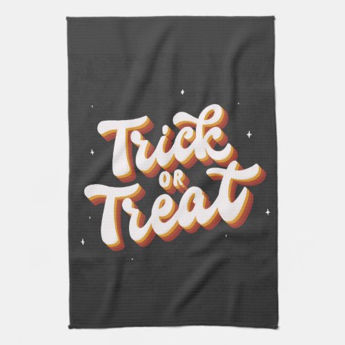 Retro Trick or Treat Kitchen Towel