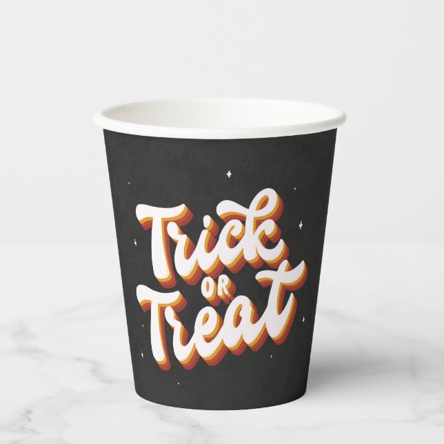 Retro Trick or Treat Paper Cups (Front)