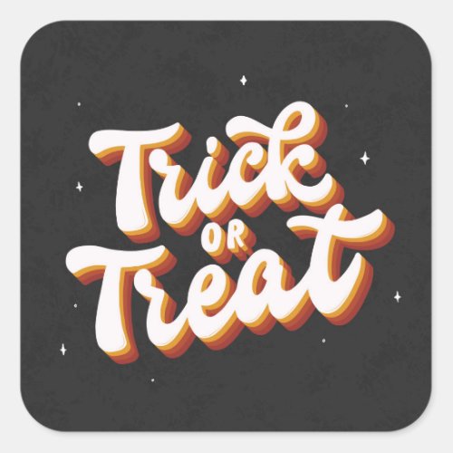 Retro Trick or Treat Square Sticker