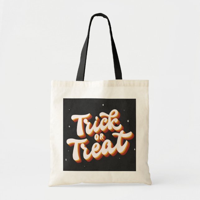 Retro Trick or Treat Tote Bag (Front)