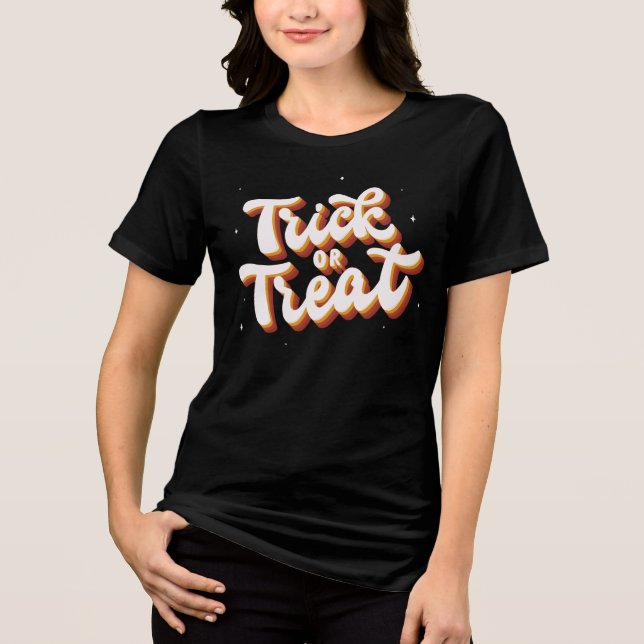 Retro Trick or Treat Tri-Blend Shirt (Front)
