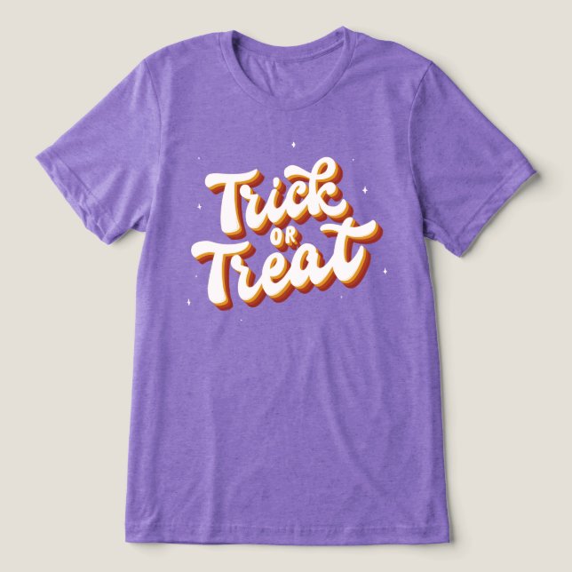 Retro Trick or Treat Tri-Blend Shirt (Design Front)