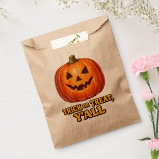 Retro Trick or Treat Yall Southern Pumpkin Favor Bag