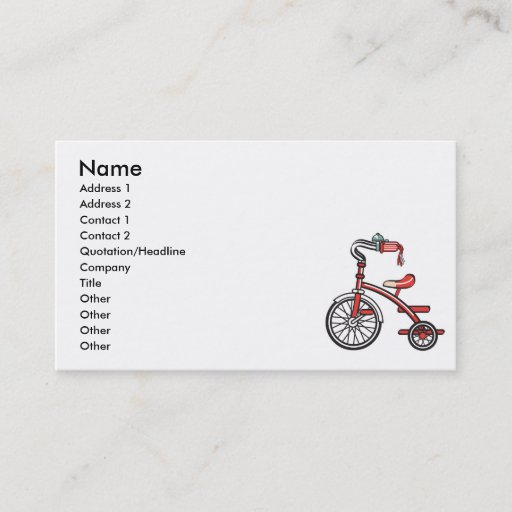 Customizable retro tricycle business card template