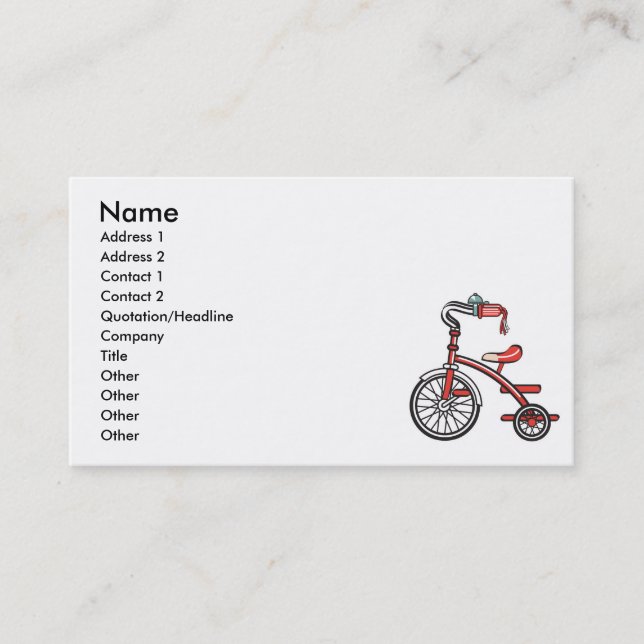 retro tricycle business card (Front)