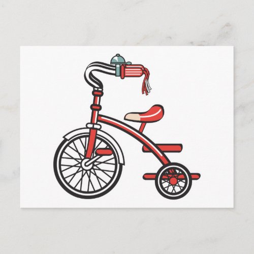 retro tricycle postcard