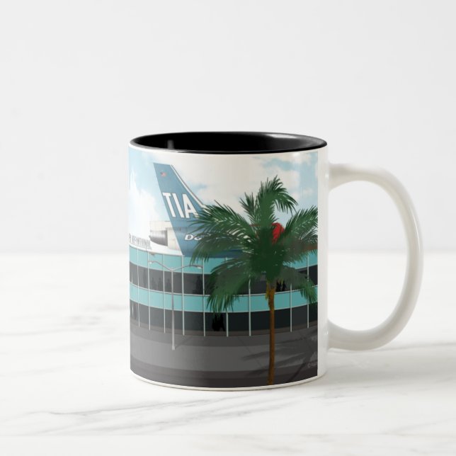 Retro Trident Jet Age Silohuette Mug (Right)