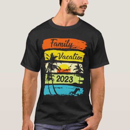 Retro Trip Family Vacation 2023 Vintage Matching B T_Shirt