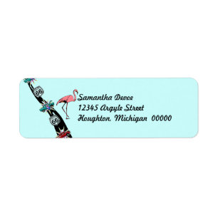 Retro Trip highway Route 66 Return Address Label
