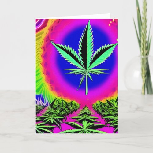 Retro Trippy Psychedelic Hippy Groovy 60s Peace H Holiday Card