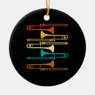 Retro Trombone - Jazz Ceramic Ornament