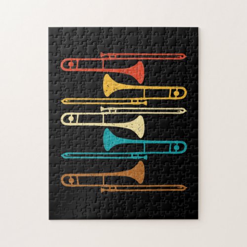Retro Trombone _ Jazz Jigsaw Puzzle