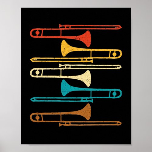 Retro Trombone _ Jazz Poster