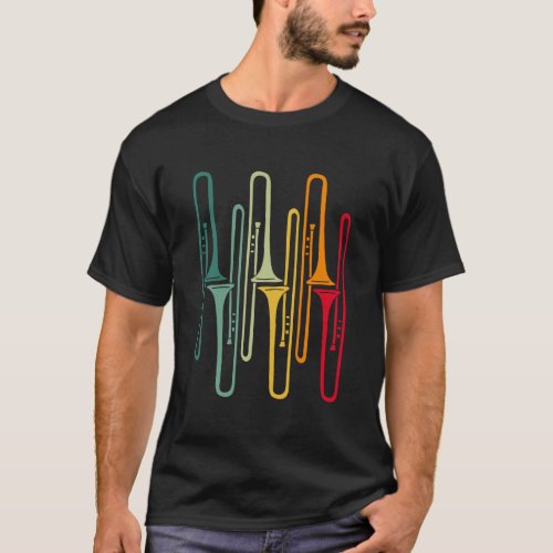 Retro Trombone T_Shirt