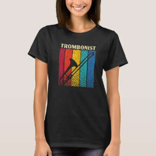 Retro Trombonist Musical Instrument Musician Tromb T-Shirt