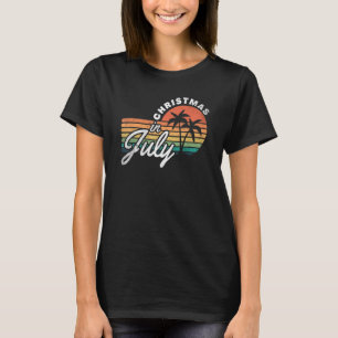 Retro Tropical Beach Christmas In July Summer Hawa T-Shirt