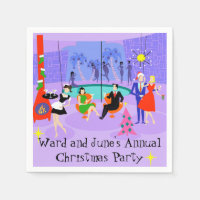 Retro Tropical Christmas Party Disposable Napkins