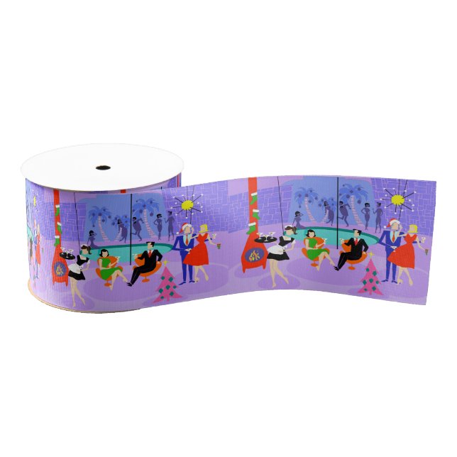 Retro Tropical Christmas Party Ribbon (Spool)