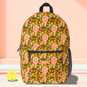 Retro Tropical Citrus Pickleball Bridal Shower Printed Backpack
