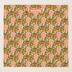 Retro Tropical Citrus Pickleball Bridal Shower Scarf