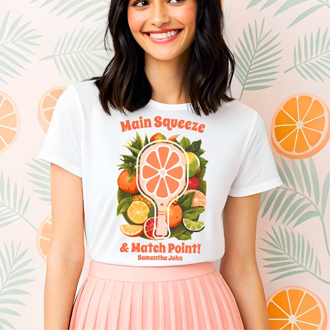 Retro Tropical Citrus Pickleball Bridal Shower Tri-Blend Shirt (Creator Uploaded)