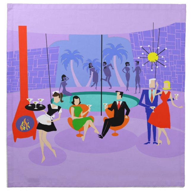 Retro Tropical Cocktail Party Napkins (Front)