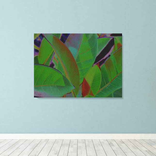 Retro Tropical Fabric Canvas Print (Insitu(Wood Floor))
