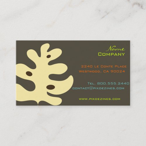 Retro tropical foliage business card template