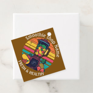 Retro Tropical Fruit Smoothie Shop Juice Bar Favor Tags