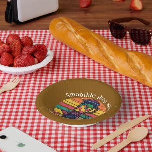 Retro Tropical Fruit Smoothie Shop Juice Bar Paper Bowls