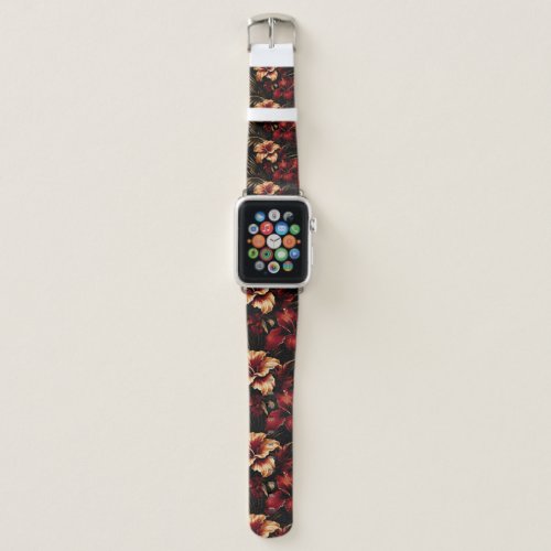 Retro Tropical Hibiscus Apple Watch Band