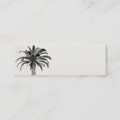Retro Tropical Island Palm Tree in Black and White Mini Business Card