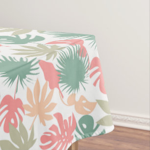 Retro, tropical, leaves tablecloth