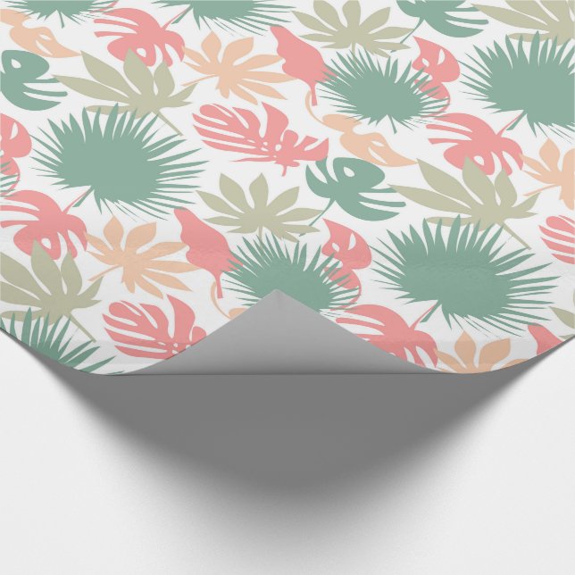 Retro, tropical, leaves wrapping paper (Corner)
