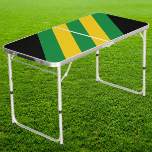 Retro Tropical Palm Stripes Tailgate Beer Pong Table