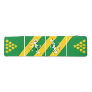 Retro Tropical Palm Three Stripes Family Name&Year Beer Pong Table