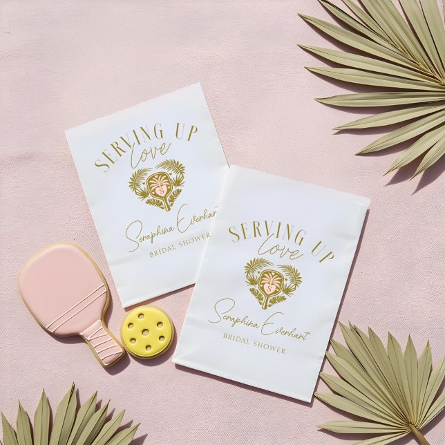 Retro Tropical Palm Tree Pickleball Bridal Shower Favor Bag (Retro Tropical Palm Tree Pickleball Bridal Shower Favor Bag)