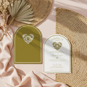 Retro Tropical Palm Tree Pickleball Bridal Shower Invitation