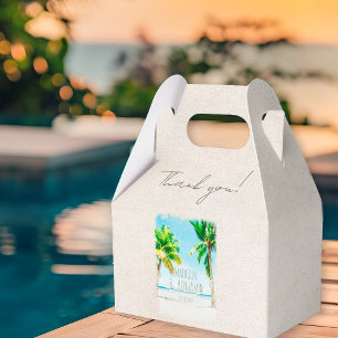 Retro Tropical Pam Tree Wedding Thank You Gift Box