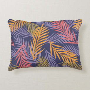 Retro tropical pattern of palm leaf. accent pillow