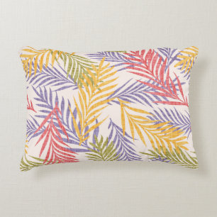 Retro tropical pattern of palm leaf. accent pillow