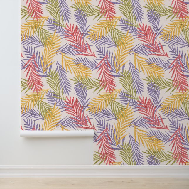 Retro tropical pattern of palm leaf. wallpaper  (Application)