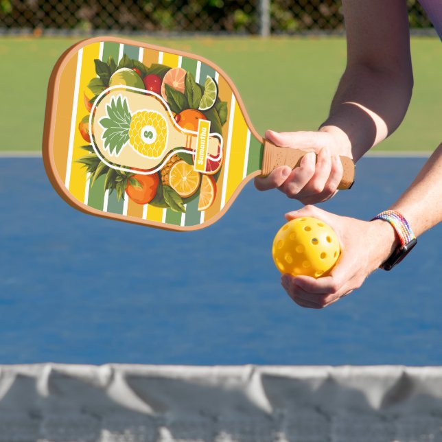 Retro Tropical Pineapple Pickleball Bridal Shower Carbon Fiber Pickleball Paddle (Insitu)
