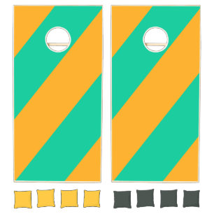 Retro Tropical Punch Bold Stripes Cornhole Set