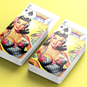 Retro Tropical Summer Pin up Poker Cards