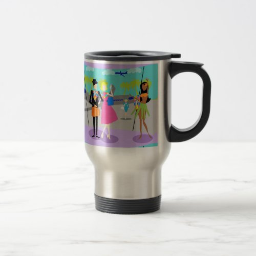 Retro Tropical Vacation Travel Mug