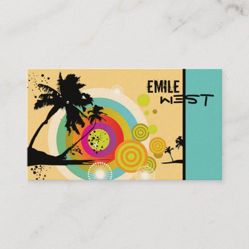 Customizable Retro Tropix Business Cards