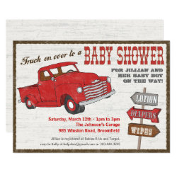 Retro Truck Baby Shower Invitation