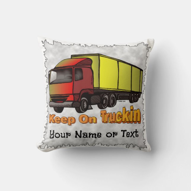Retro Trucker 1 Throw Pillow (Front)